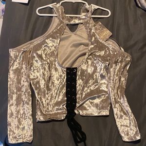 A Silk cropped top , size L , never worn
